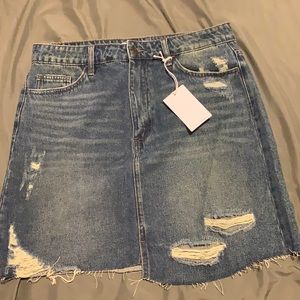 NWT Vervet size L high waist jean skirt